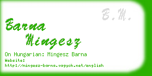 barna mingesz business card